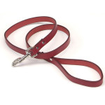 Coastal Circle-T Dog Leash поводок кожаный для собак, 1.2 м х 2 см, красный