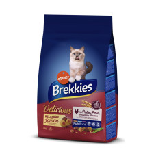 Brekkies Cat Delicious Meat сухий корм із м'ясом для котів, 3 кг