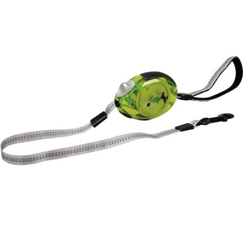 Flamingo Dogx2GO Belt Glassy S рулетка для собак до 12 кг, стрічка 2 м, зелена