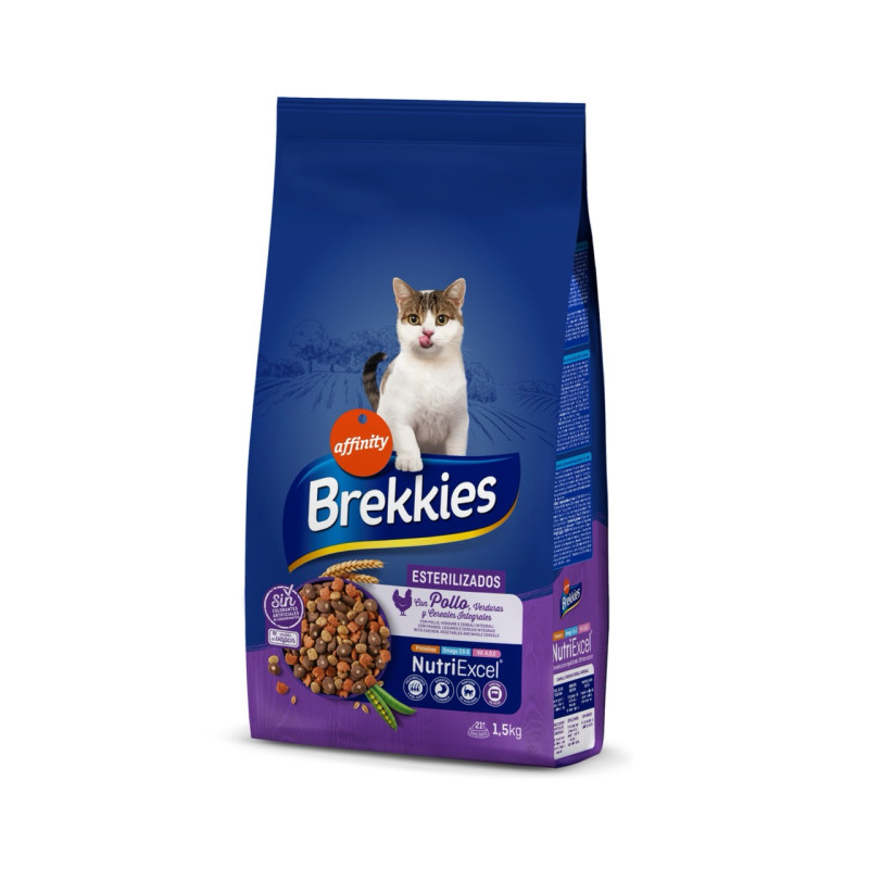 Brekkies Cat Sterilized сухой корм с птицей для стерилизованных котов, 1.5 кг