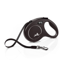 Flexi New Classic M рулетка для собак, стрічка 5 м, чорний