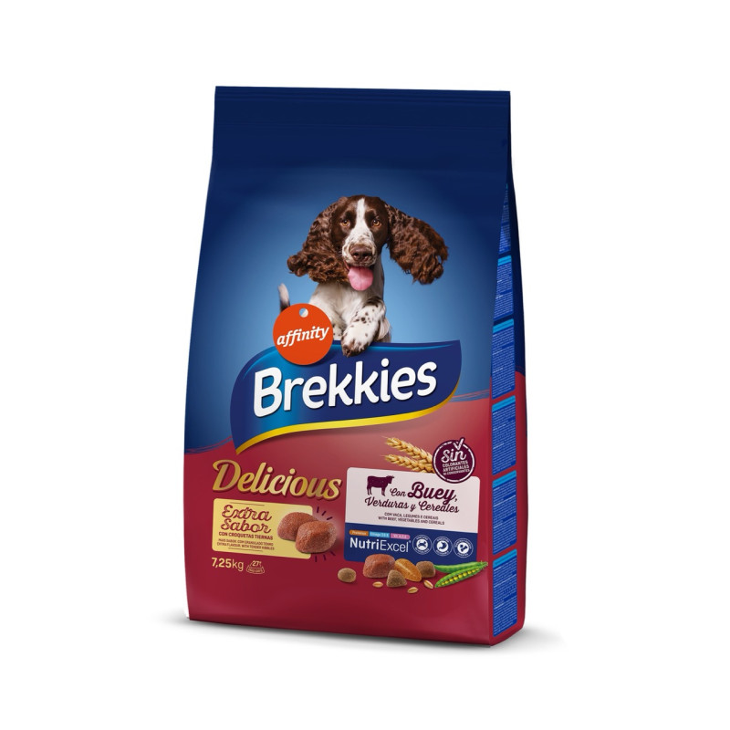Brekkies Dog Delice Meat сухой корм с говядиной для собак, 7.25 кг