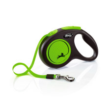 Flexi Neon S рулетка для собак, лента 5 м, зеленый