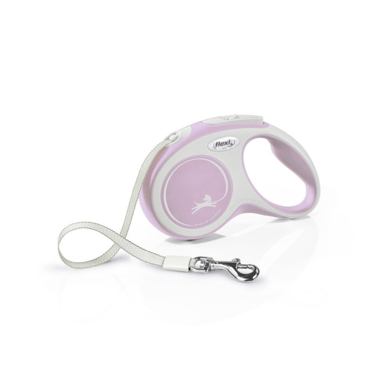 Flexi New Comfort S рулетка для собак, стрічка 5 м, рожевий