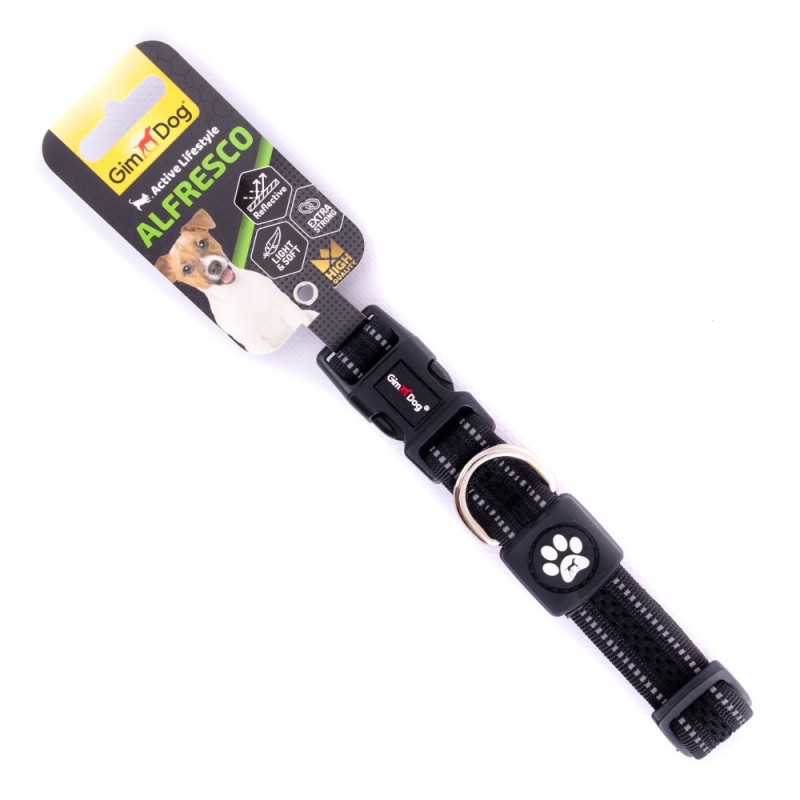 GimDog Alfresco нашийник для собак, 42-66 см х 3.2 см, чорний