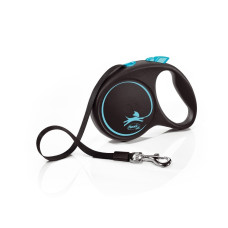Flexi Black Design M рулетка для собак, стрічка 5 м, синій