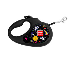 Waudog R-Leash M рулетка для собак з малюнком "Nasa", стрічка, 5 м