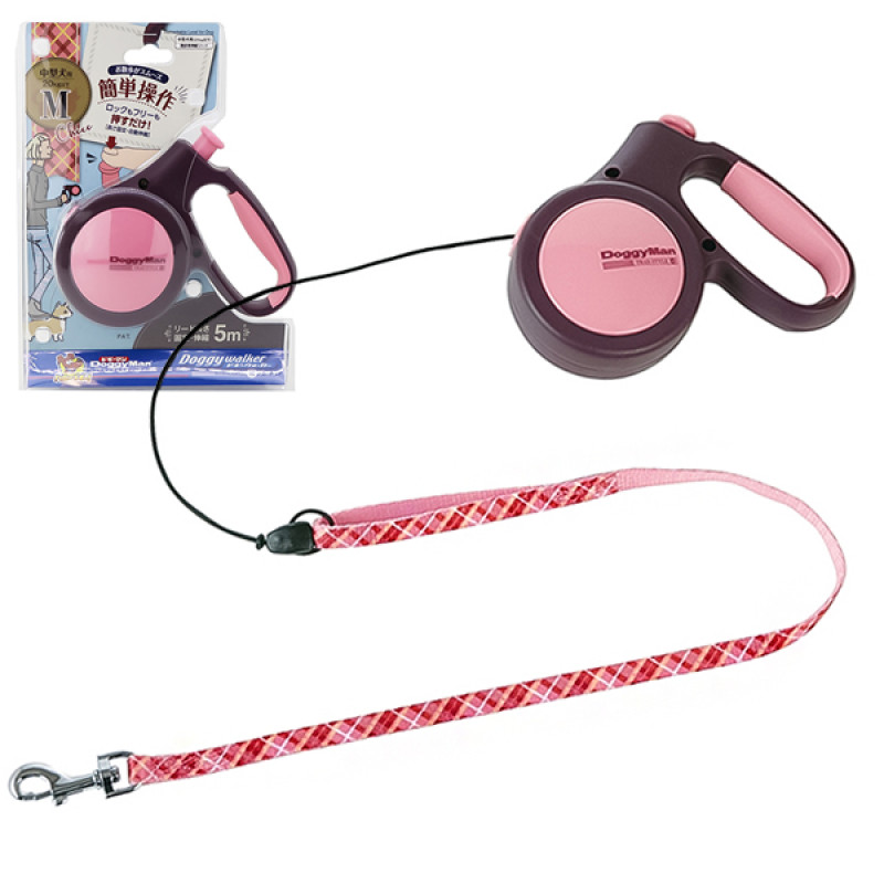 DoggyMan Retractable Lead Trad Style М рулетка для собак, трос 5 м, коричневий