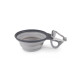Dexas Travel Cup with Bottle Holder & Carabiner дорожная миска складная для собак и кошек, 240 мл, серая - фото 1