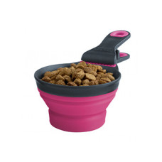 Dexas Collapsible KlipScoop мірний стакан для корму складаний на кліпсі, 480 мл рожевий