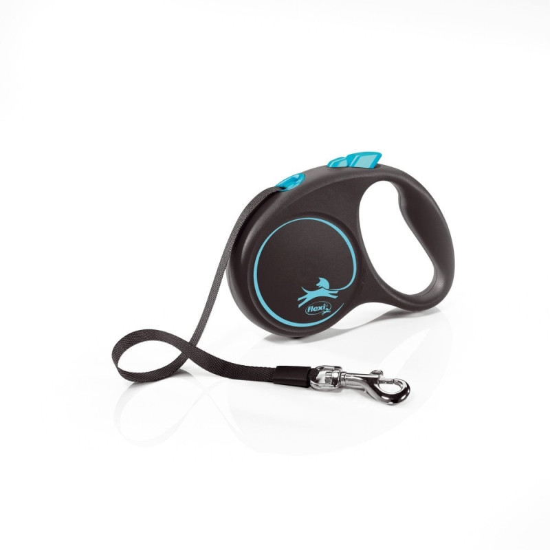 Flexi Black Design S рулетка для собак, лента 5 м, синий