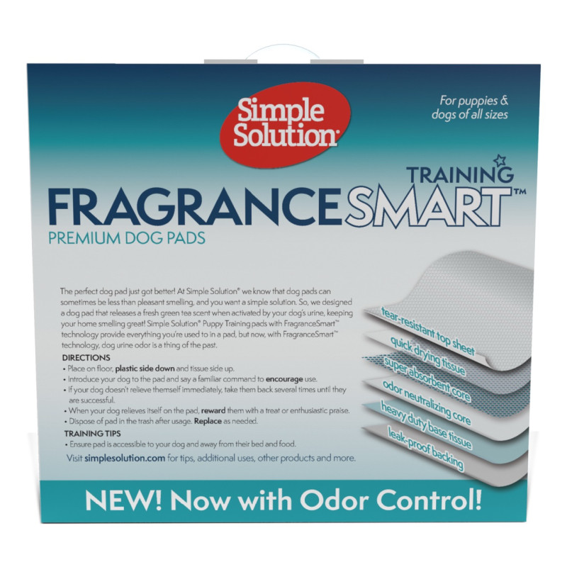 Simple Solution Fragrance Smart Odor Control Puppy Training Pads одноразові пелюшки для собак з ароматом зеленого чаю, 60 см х 61 см, 100 шт - фото 2