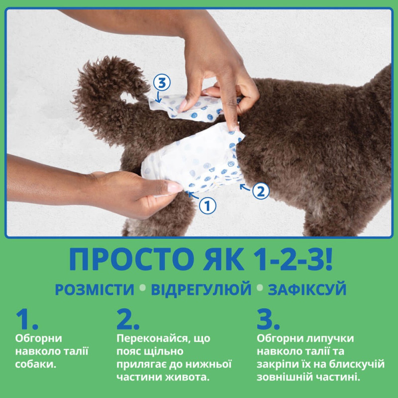 Out! Comfort Dri Disposable Male Wraps одноразовые подгузники для кобелей, 33 - 45 см, 12 шт - фото 7