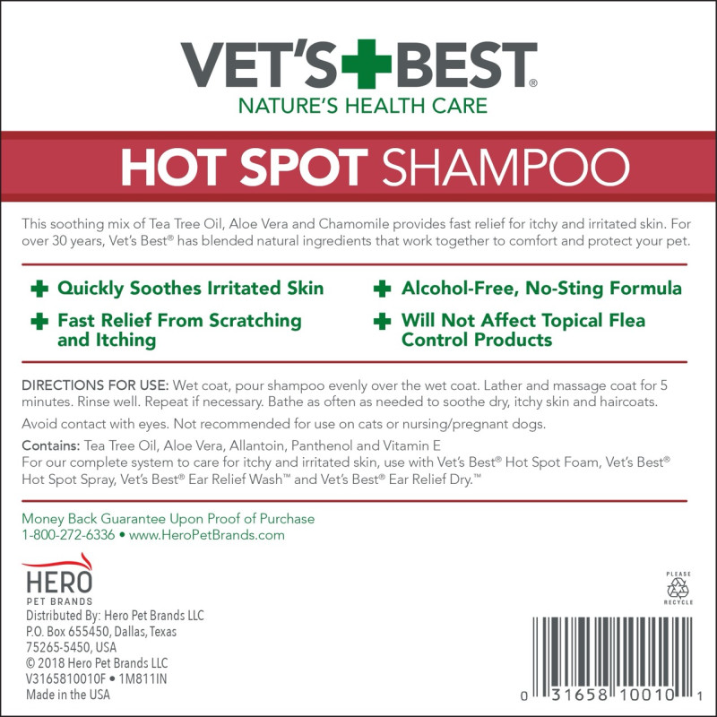 Vet's Best Hot Spot Shampoo шампунь проти свербіння і подразнень для собак, 470 мл - фото 2