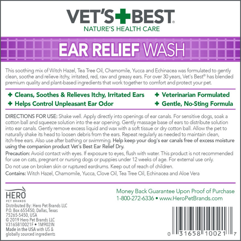 Vet's Best Ear Relief Wash лосьйон для вух собак, 473 мл - фото 3