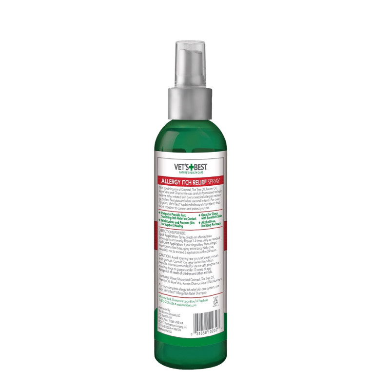 Vet's Best Allergy Itch Relief Spray спрей для собак с чувствительной кожей, 236 мл - фото 2