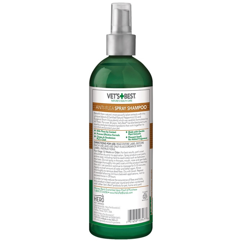 Vet's Best Natural Anti-Flea Spray Shampoo спрей-шампунь від бліх для собак та котів, 473 мл - фото 2