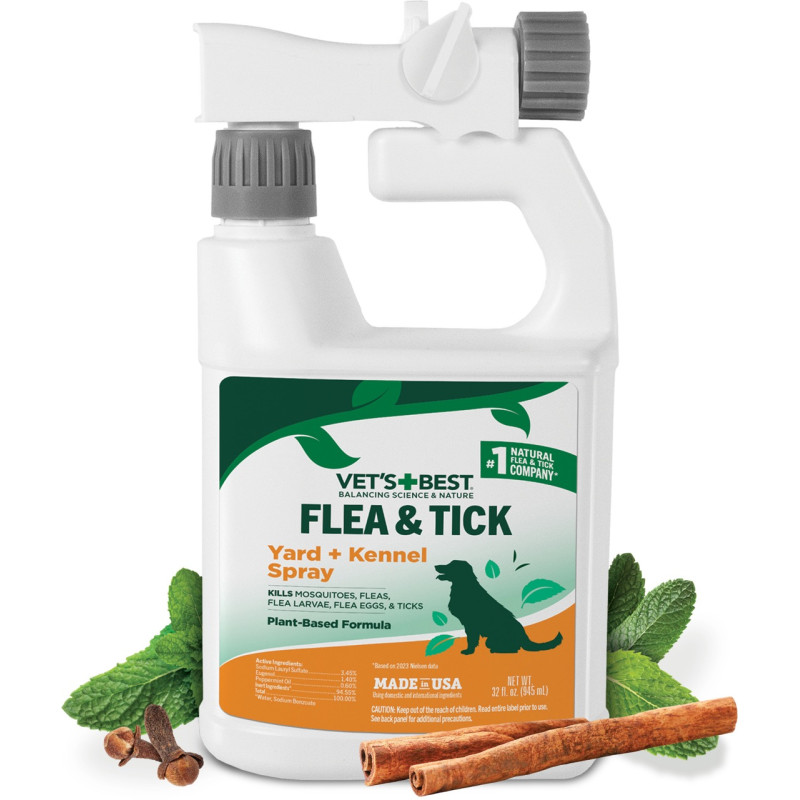Vet's Best Flea & Tick Yard + Kennel Spray спрей від кліщів, бліх, комах для обробки двору, 945 мл - фото 3