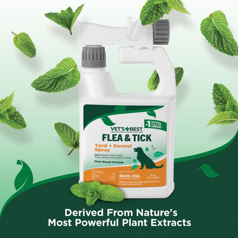 Vet's Best Flea & Tick Yard + Kennel Spray спрей від кліщів, бліх, комах для обробки двору, 945 мл - фото 4