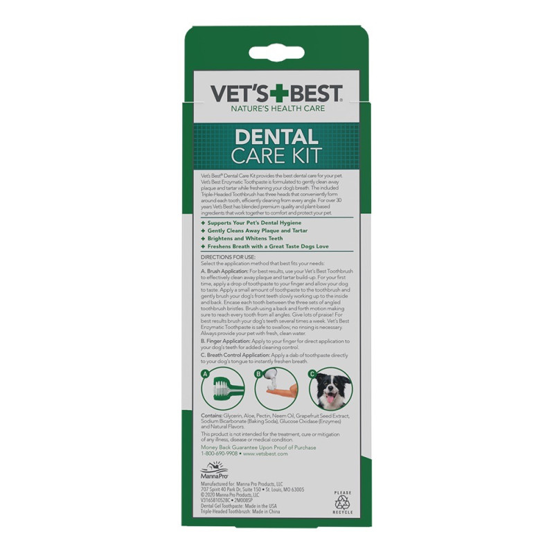 Vet's Best Dental Care Kit набор для гигиены полости рта собак, 103 мл - фото 2