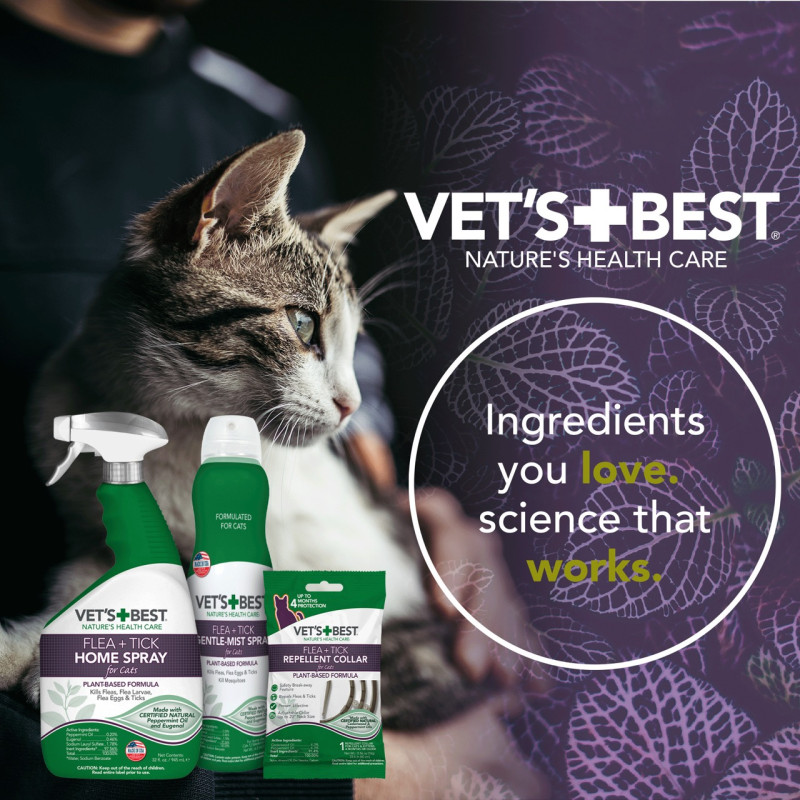 Vetʼs Best Flea & Tick Repellent Collar For Cats нашийник від бліх та кліщів для котів, 60 см - фото 4