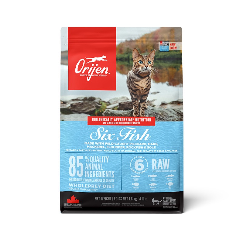 Orijen Six Fish Cat & Kitten сухой корм с рыбой для котов всех возрастов 1.8 кг - фото 2