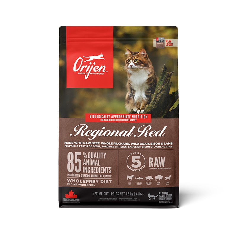 Orijen Regional Red Cat сухой корм с шестью видами мяса для котов всех возрастов 1.8 кг - фото 2