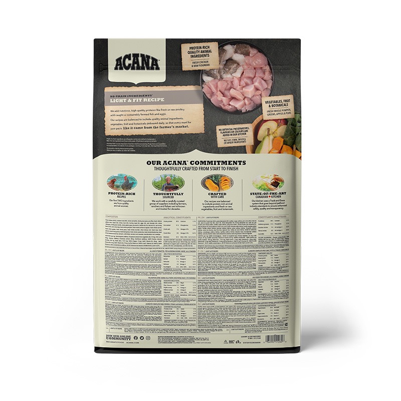 Acana Light & Fit Recipe сухой корм для собак с малоактивным образом жизни 6 кг - фото 3
