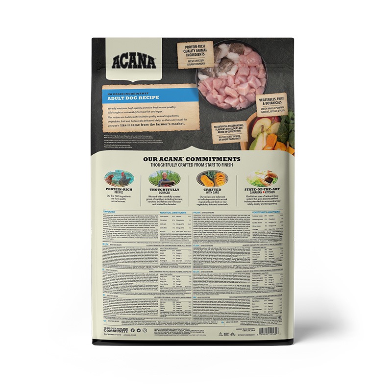 Acana Adult Dog Recipe сухий корм з м'ясом і рибою для собак будь-якого віку 6 кг - фото 3