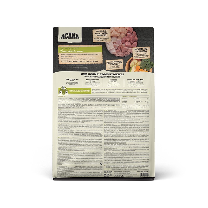 Acana Grasslands Dog Recipe сухой корм с мясом и рыбой для собак всех возрастов 2 кг - фото 3