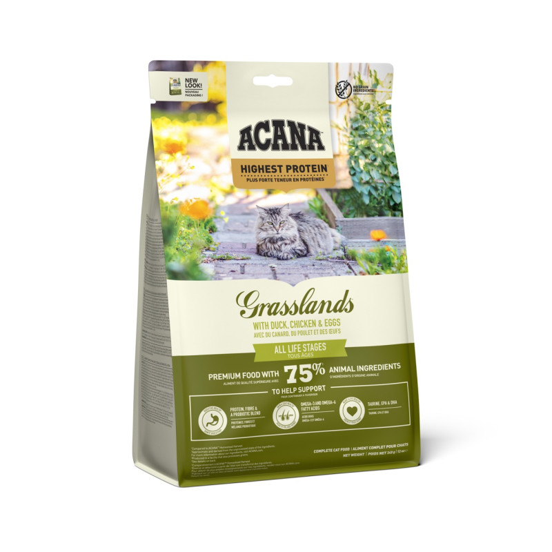 Acana Grasslands cat сухий корм з м'ясом та рибою для котів будь-якого віку 340 гр - фото 3