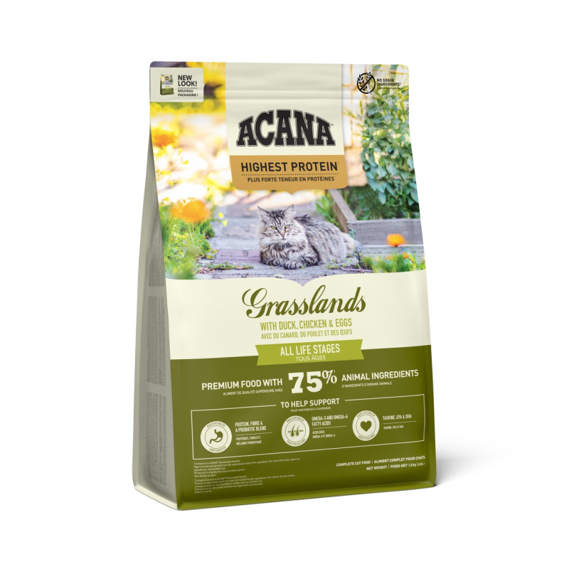 Acana Grasslands cat сухой корм с мясом и рыбой для котов всех возрастов 1.8 кг - фото 3