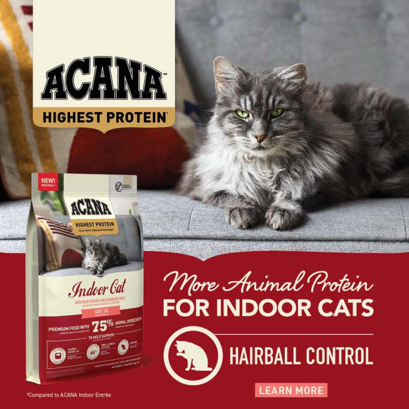 Acana Highest Protein Indoor Cat сухий корм з куркою та рибою для домашніх котів, 1.8 кг - фото 4