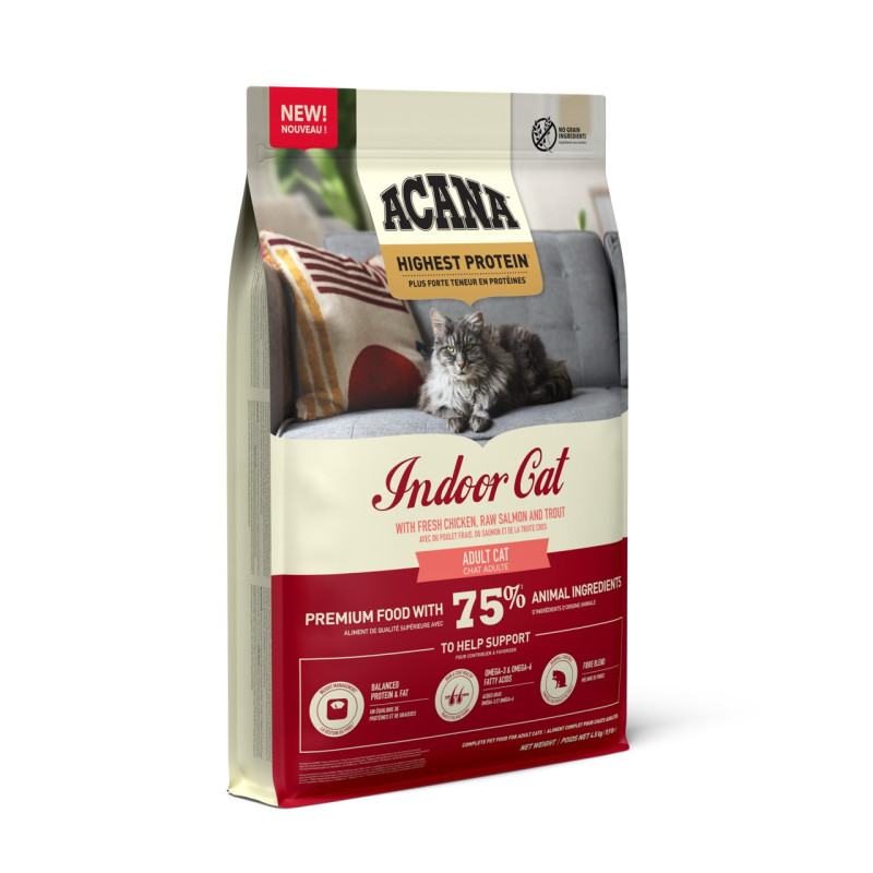 Acana Highest Protein Indoor Cat сухий корм з куркою та рибою для домашніх котів, 4.5 кг - фото 3