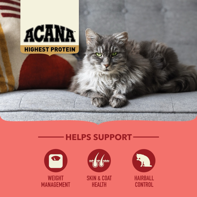 Acana Highest Protein Indoor Cat сухий корм з куркою та рибою для домашніх котів, 4.5 кг - фото 7