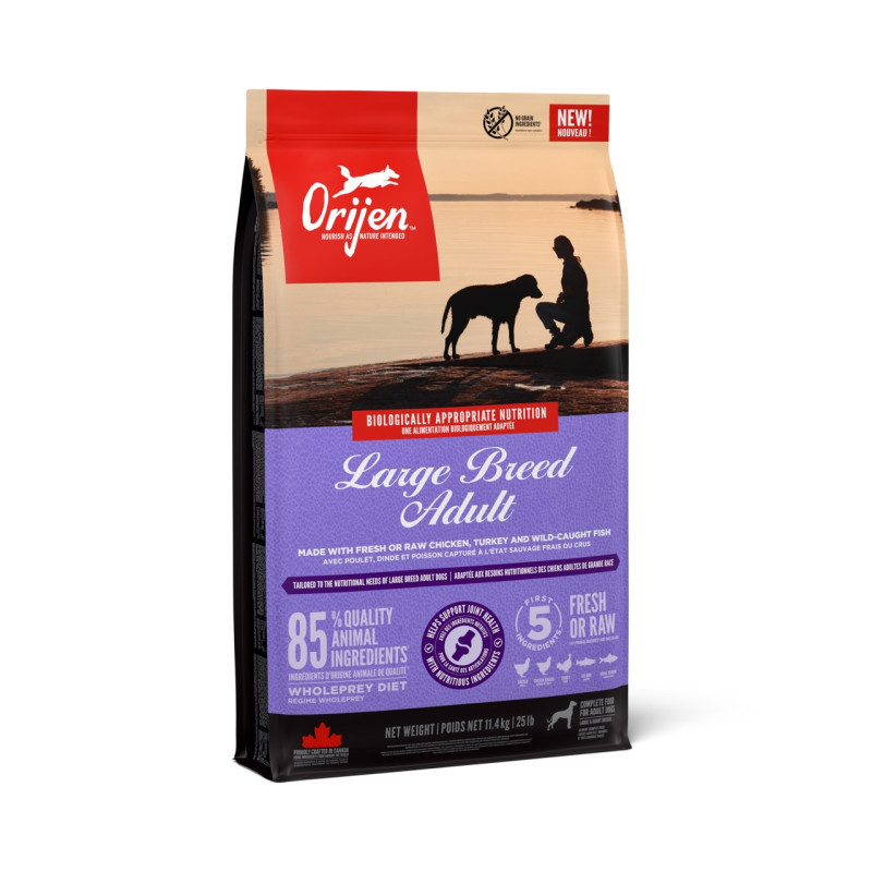 Orijen Large Breed Adult сухой корм с птицей и рыбой для собак крупных пород, 11.4 кг - фото 3