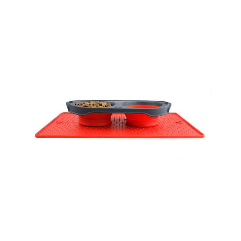 Dexas Collapsible Pet Feeder миска двойная складная, 2 шт х 1.2 л, красный - фото 3
