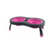 Dexas Double Elevated Feeder миска двойная на складной подставке, 2 шт х 600 мл, розовый - фото 2