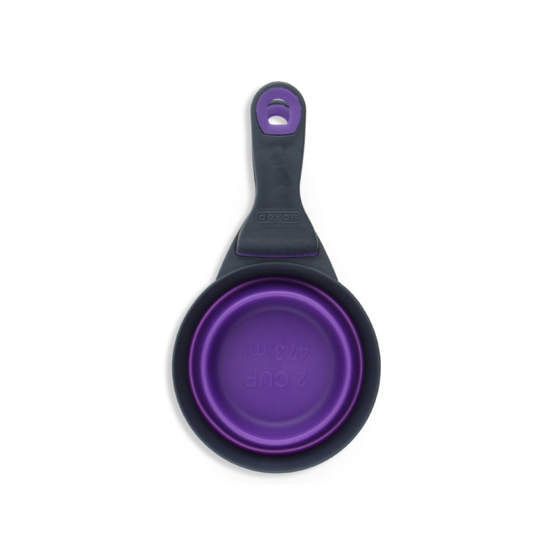 Dexas Collapsible KlipScoop мірний стакан для корму складаний на кліпсі, 240 мл фіолетовий - фото 2