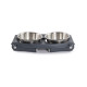 Dexas Adjustable Height Double Pet Feeder миска з нержавіючої сталі подвійна з регульованими ніжками, 2 шт х 960 мл, сіра - фото 3