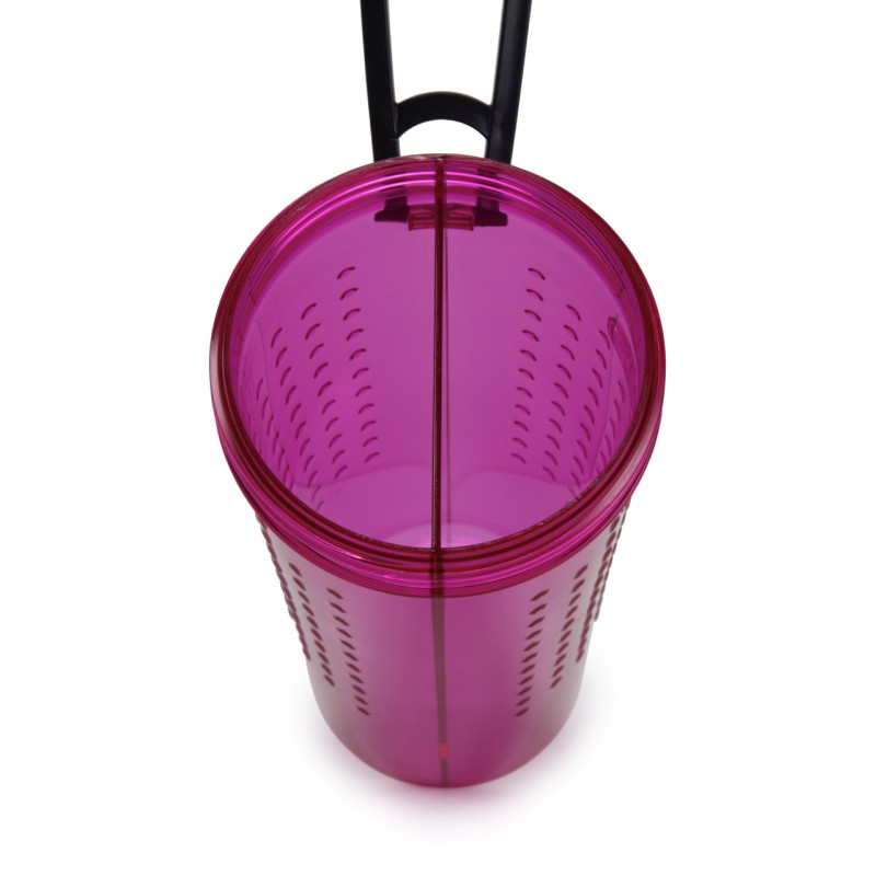 Dexas Snack Duo With Companion Cup пляшка для собак дорожня подвійна для корму та води, 720 мл, пурпурна - фото 2