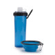 Dexas Snack Duo With Companion Cup пляшка для собак дорожня подвійна для корму та води, 720 мл, блакитна - фото 2