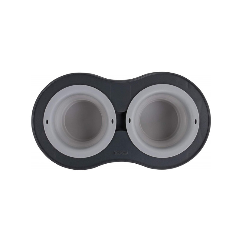 Dexas Double Elevated Feeder миска подвійна на складній підставці, 2 шт х 240 мл, сіра - фото 7