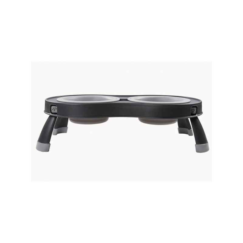 Dexas Double Elevated Feeder миска двойная на складной подставке, 2 шт х 600 мл, серая - фото 2