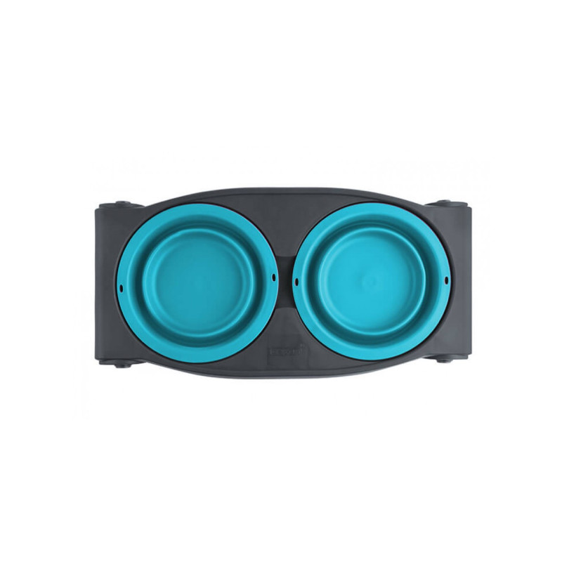 Dexas Adjustable Height Pet Feeder миска подвійна з регульованими ніжками, 2 шт х 960 мл, блакитна - фото 2