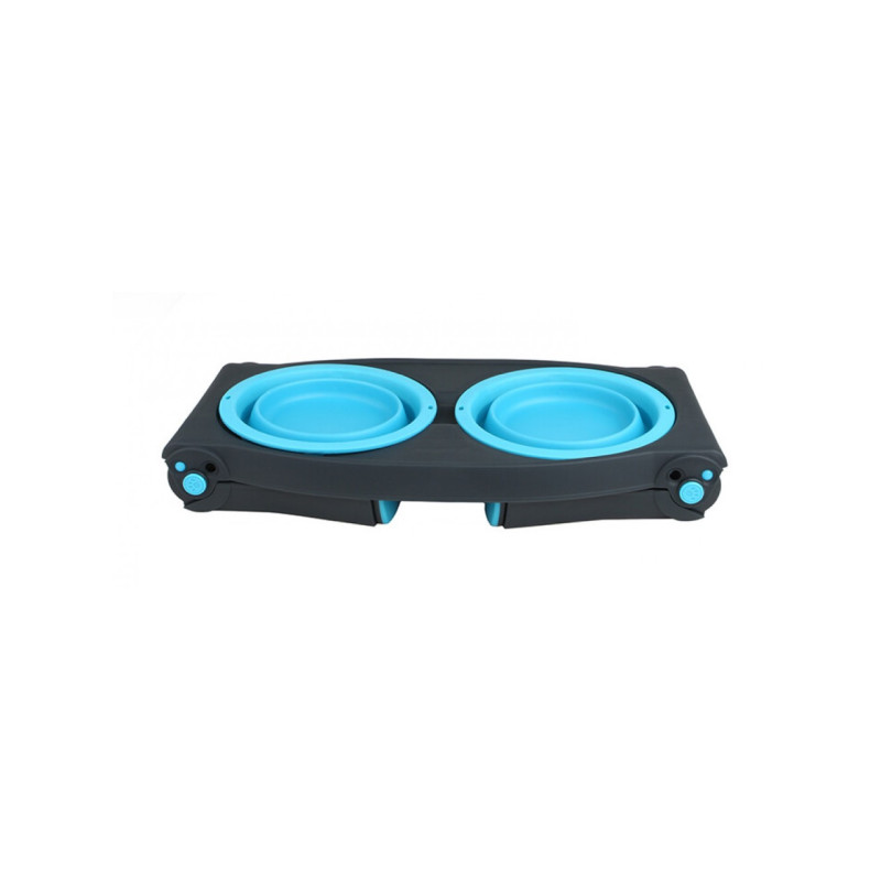 Dexas Adjustable Height Pet Feeder миска подвійна з регульованими ніжками, 2 шт х 960 мл, блакитна - фото 5
