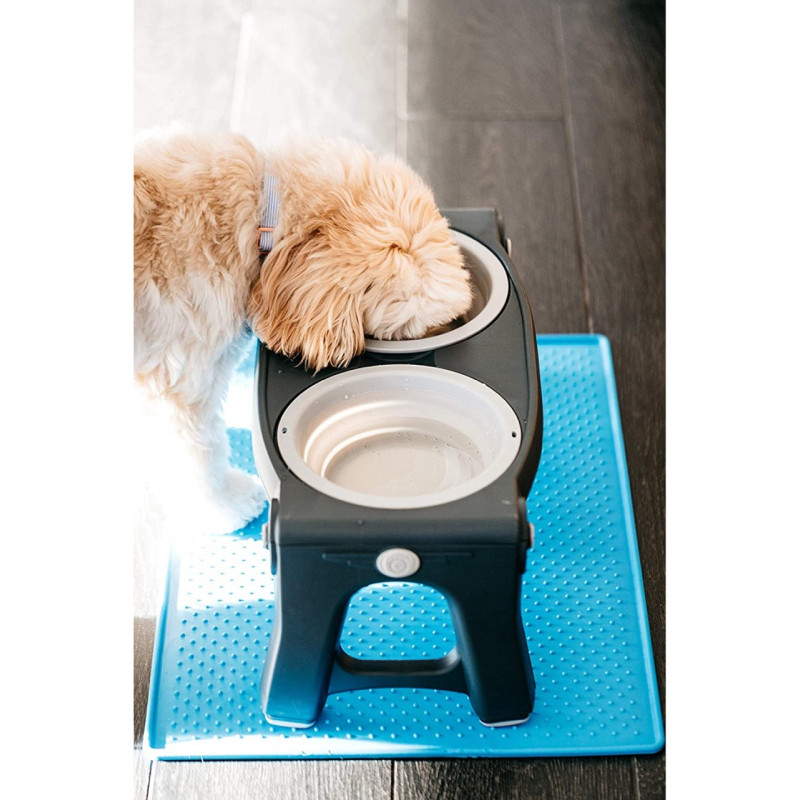 Dexas Adjustable Height Pet Feeder миска подвійна з регульованими ніжками, 2 шт х 960 мл, сіра - фото 4