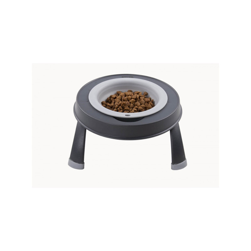 Dexas Single Elevated Feeder миска для собак на складной подставке, 360 мл, серая - фото 2