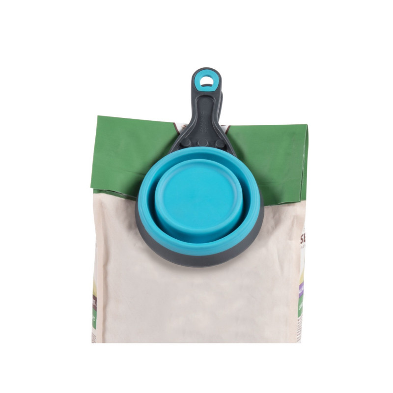 Dexas Collapsible KlipScoop мерный стакан для корма складной на клипсе, 120 мл, голубой - фото 4
