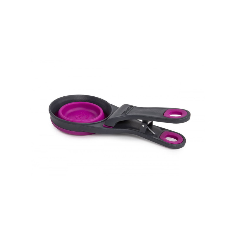 Dexas Collapsible KlipScoop мерный стакан для корма складной на клипсе, 240 мл, пурпурный - фото 2